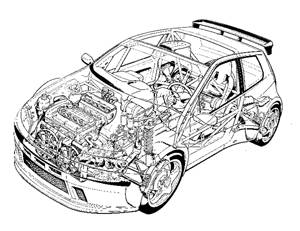 Line drawing of the Punto Super 1600 