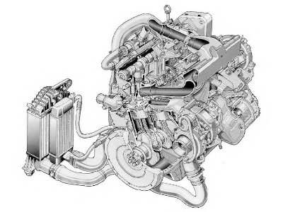 Punto GT engine drawing - courtesy of Fiat Publicity 