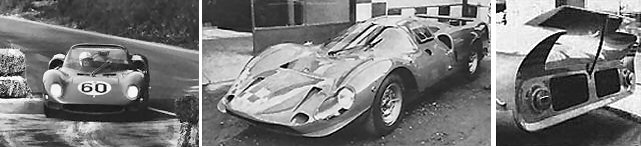 '65 spec Ferrari P2 pits: late P4 (at Daytona) with ducts:  later P4 airflow mods